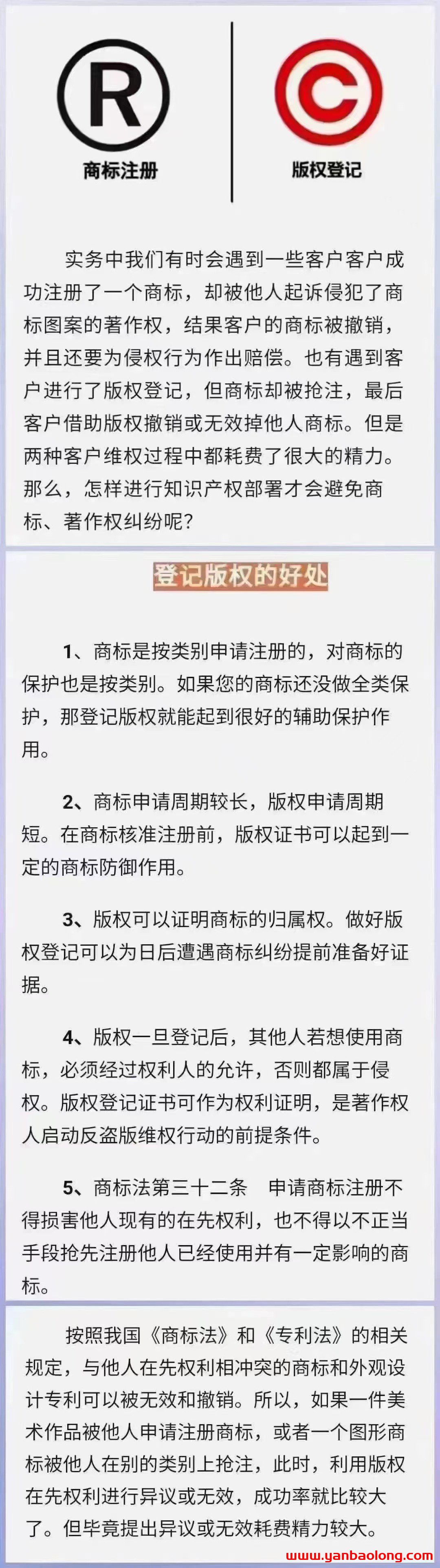 标注册版权登记:怎样进行知识产权部署才会避免商标、著作权纠纷？